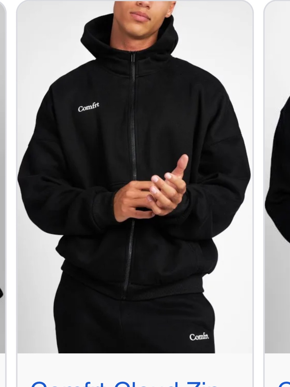 Comfort Cloud Zip-Up Hoodie - Black